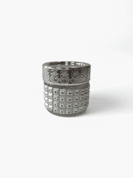 Show details for Glass spice jar with lid and elegant silver decorations Picture of Glass spice jar with lid and elegant silver decorations