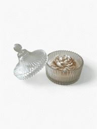 Show details for Scented Candle with 3D Rose in Elegant Glass Jar with Lid Picture of Scented Candle with 3D Rose in Elegant Glass Jar with Lid