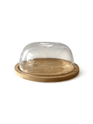 Show details for Natural bamboo tray with durable plastic lid, 19 cm diameter Picture of Natural bamboo tray with durable plastic lid, 19 cm diameter