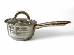 Show details for Bohman stainless steel saucepan 1L with handle and glass lid – BH-3138-14 Picture of Bohman stainless steel saucepan 1L with handle and glass lid – BH-3138-14