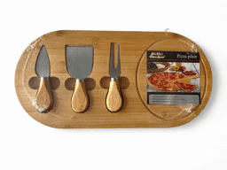 Afișați detaliile pentru Platou oval pentru brânzeturi cu 3 ustensile din inox Imagine de Platou oval pentru brânzeturi cu 3 ustensile din inox