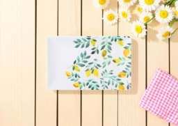 Show details for Citrus melamine small tray with lemons – La Mediterranea  Picture of Citrus melamine small tray with lemons – La Mediterranea