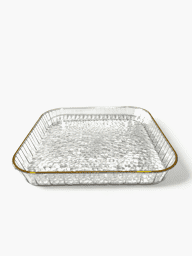 Afișați detaliile pentru Platou din plastic patrată cu ornament auriu, dimensiune 20cm Imagine de Platou din plastic patrată cu ornament auriu, dimensiune 20cm