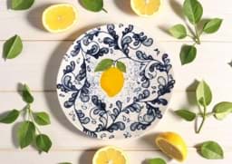Show details for Limoi flat plate, Capri style with lemons, 20 cm - La Mediterranea Picture of Limoi flat plate, Capri style with lemons, 20 cm - La Mediterranea