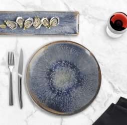 Show details for Aelia Flat Plate, Mediterranean style painted in blue, 26 cm - La mediterranea Picture of Aelia Flat Plate, Mediterranean style painted in blue, 26 cm - La mediterranea