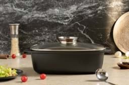 Show details for 32 cm Baking/Roasting Tray, Marble-Effect Non-Stick Coating, with Lid, Royalty Line – ACR32M Picture of 32 cm Baking/Roasting Tray, Marble-Effect Non-Stick Coating, with Lid, Royalty Line – ACR32M