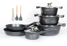 Show details for Cookware Set, 13-Piece, Non-Stick Marble Coating, Dark Grey, Royalty Line – BS1010M Picture of Cookware Set, 13-Piece, Non-Stick Marble Coating, Dark Grey, Royalty Line – BS1010M