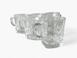 Afișați detaliile pentru Set de 6 pahare cu ureche din sticlă, model cu trandafir, 270ml Imagine de Set de 6 pahare cu ureche din sticlă, model cu trandafir, 270ml