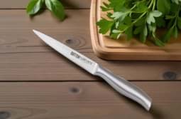 Afișați detaliile pentru Cuțit universal 13 cm Quttin Waves, mâner turnat integral metalic Imagine de Cuțit universal 13 cm Quttin Waves, mâner turnat integral metalic