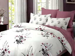 Afișați detaliile pentru Lenjerie de pat cu 4 fețe de pernă, combinație de alb cu roz, Casa New Fashion Imagine de Lenjerie de pat cu 4 fețe de pernă, combinație de alb cu roz, Casa New Fashion