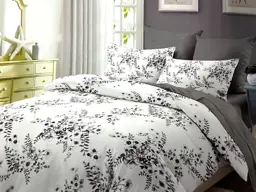 Afișați detaliile pentru Lenjerie de pat cu 4 fețe de pernă, combinație de alb cu gri, Casa New Fashion Imagine de Lenjerie de pat cu 4 fețe de pernă, combinație de alb cu gri, Casa New Fashion