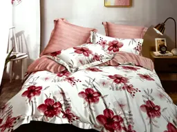 Afișați detaliile pentru Lenjerie de pat cu 4 fețe de pernă, alb cu roz, Casa New Fashion Imagine de Lenjerie de pat cu 4 fețe de pernă, alb cu roz, Casa New Fashion