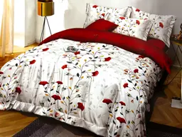 Afișați detaliile pentru Lenjerie de pat cu 4 fețe de pernă, combinație de alb cu rosu, Casa New Fashion Imagine de Lenjerie de pat cu 4 fețe de pernă, combinație de alb cu rosu, Casa New Fashion