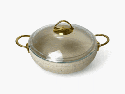 Afișați detaliile pentru Cratiță Elegantă Lavonni din aluminiu, model auriu și finisaj cu aspect de granit Imagine de Cratiță Elegantă Lavonni din aluminiu, model auriu și finisaj cu aspect de granit