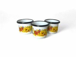 Afișați detaliile pentru Ceșcuță emailată pentru cafea, decor cu flori Imagine de Ceșcuță emailată pentru cafea, decor cu flori