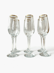 Afișați detaliile pentru Pahare de Șampanie Golden Touch Ambre 200 ml Elegante cu Fir Auriu Imagine de Pahare de Șampanie Golden Touch Ambre 200 ml Elegante cu Fir Auriu