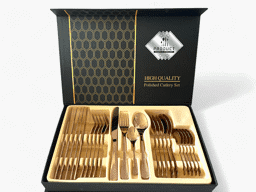 Afișați detaliile pentru Set de tacâmuri 24 piese din inox rose Imagine de Set de tacâmuri 24 piese din inox rose