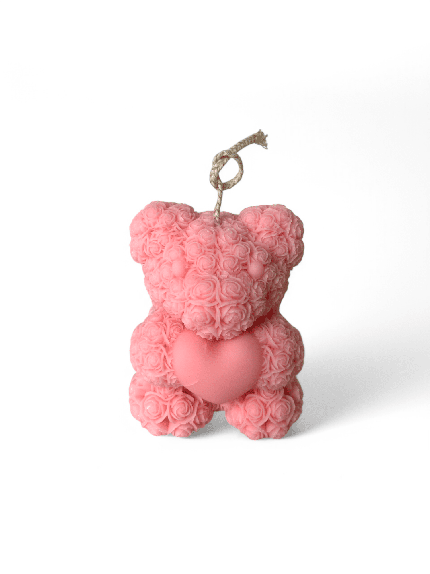 Picture of Decorative Pink Teddy Bear Candle with 3D Roses