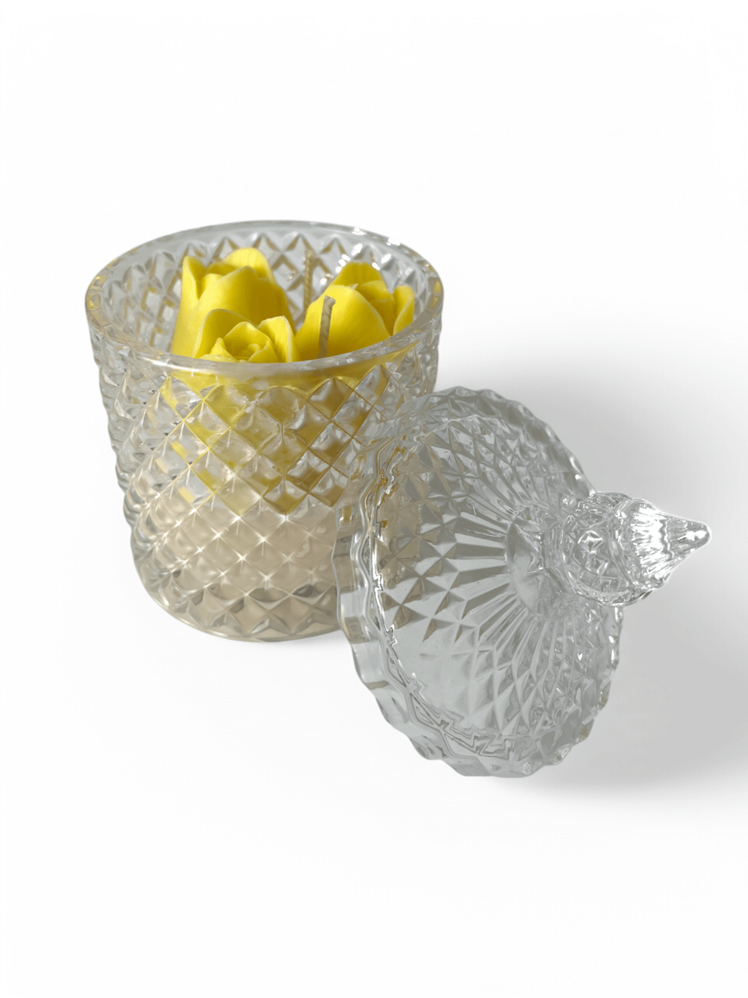 Picture of Scented Candle with 3D Tulips in Elegant Glass Jar with Lid