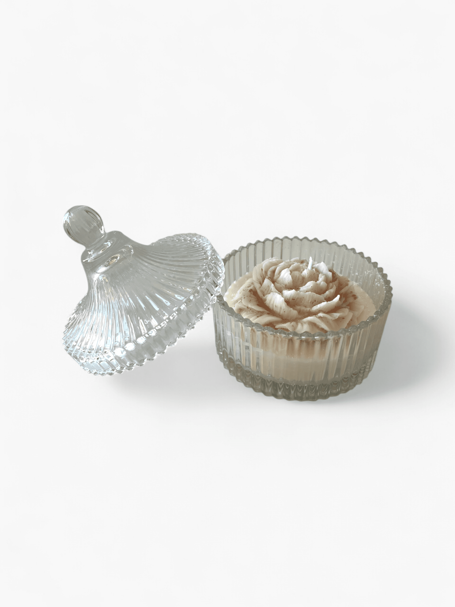 Picture of Scented Candle with 3D Rose in Elegant Glass Jar with Lid