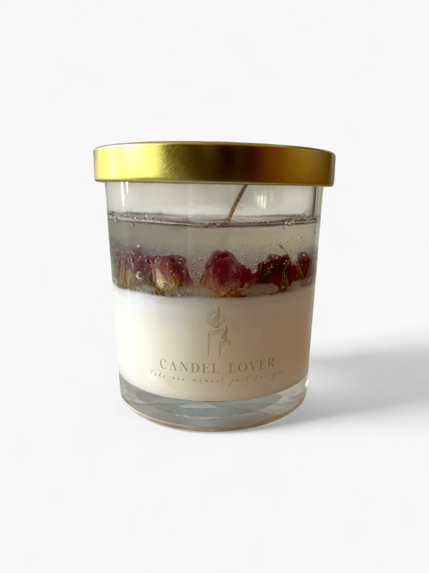 Picture of Scented Candle with dried roses in Glass Jar with Lid