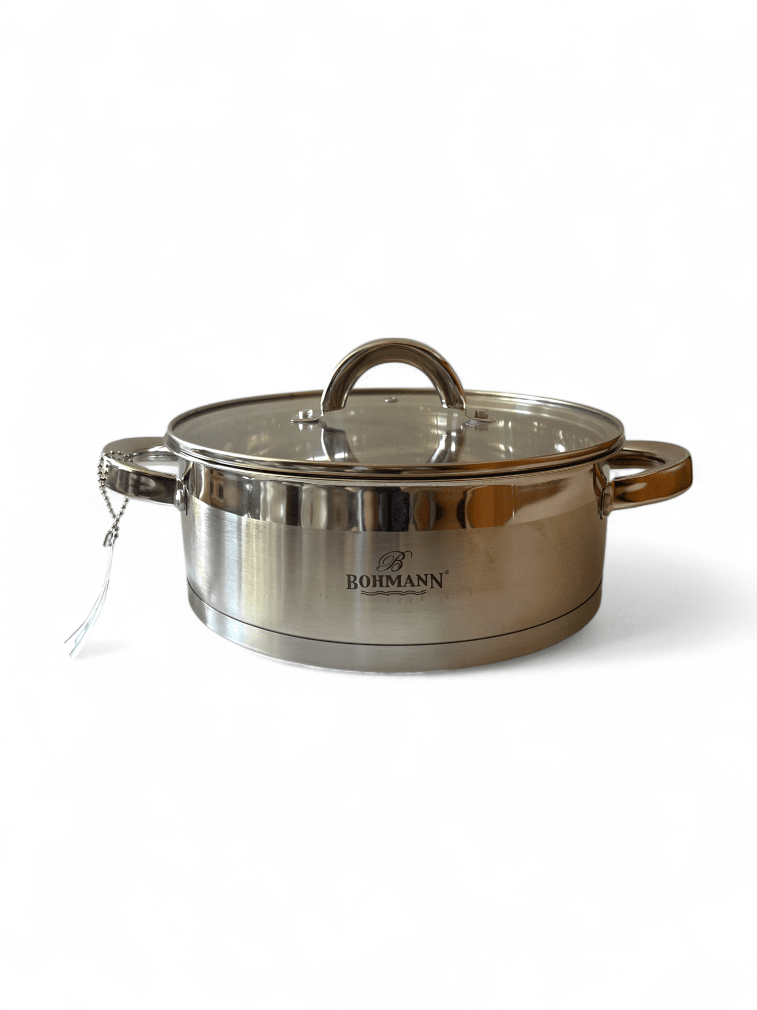 Picture of Graduated stainless steel pot Bohmann with glass lid and double-layer base