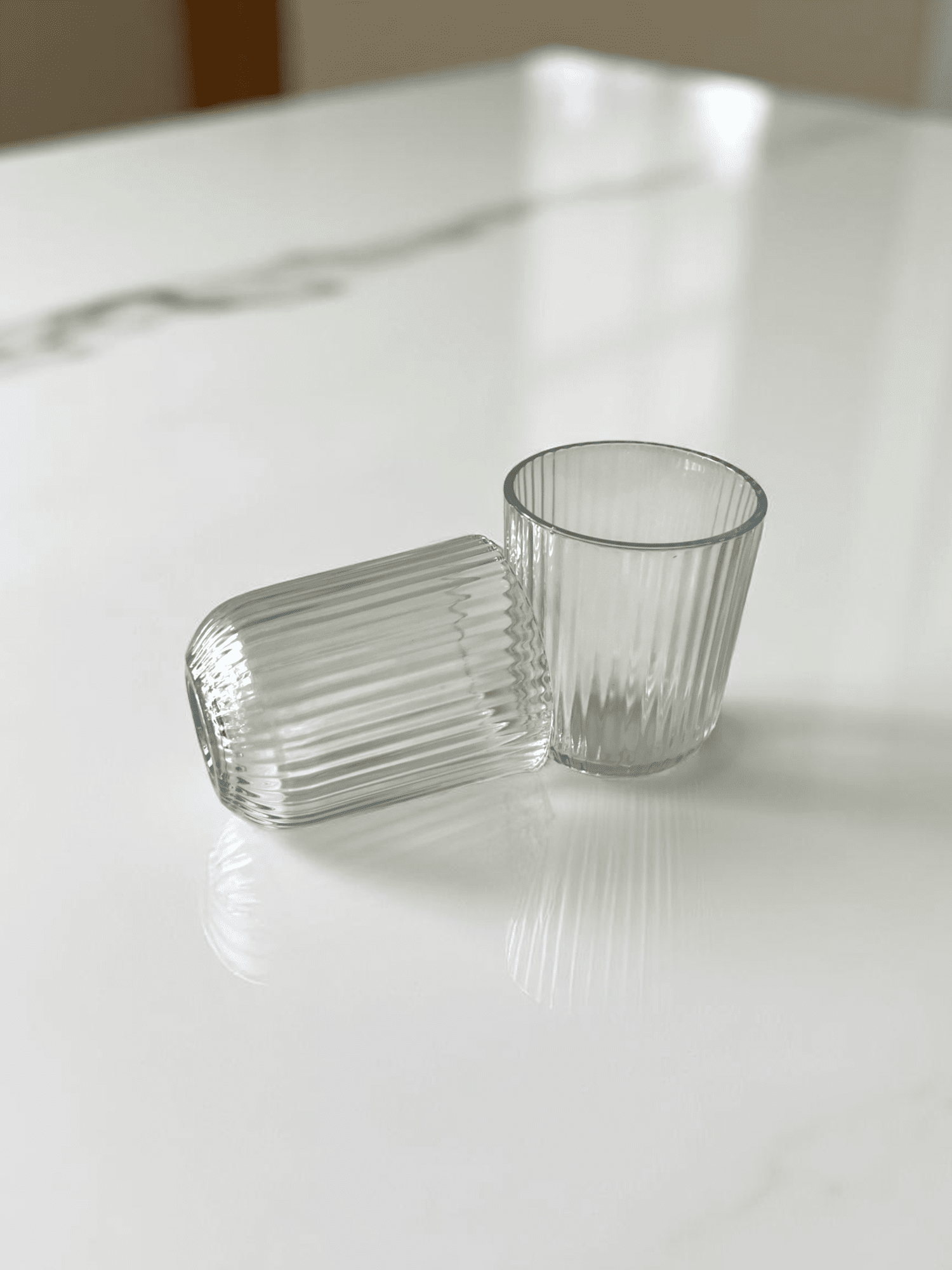 Picture of Set of 6 Ribbed Glasses – For Coffee, Water or Juice