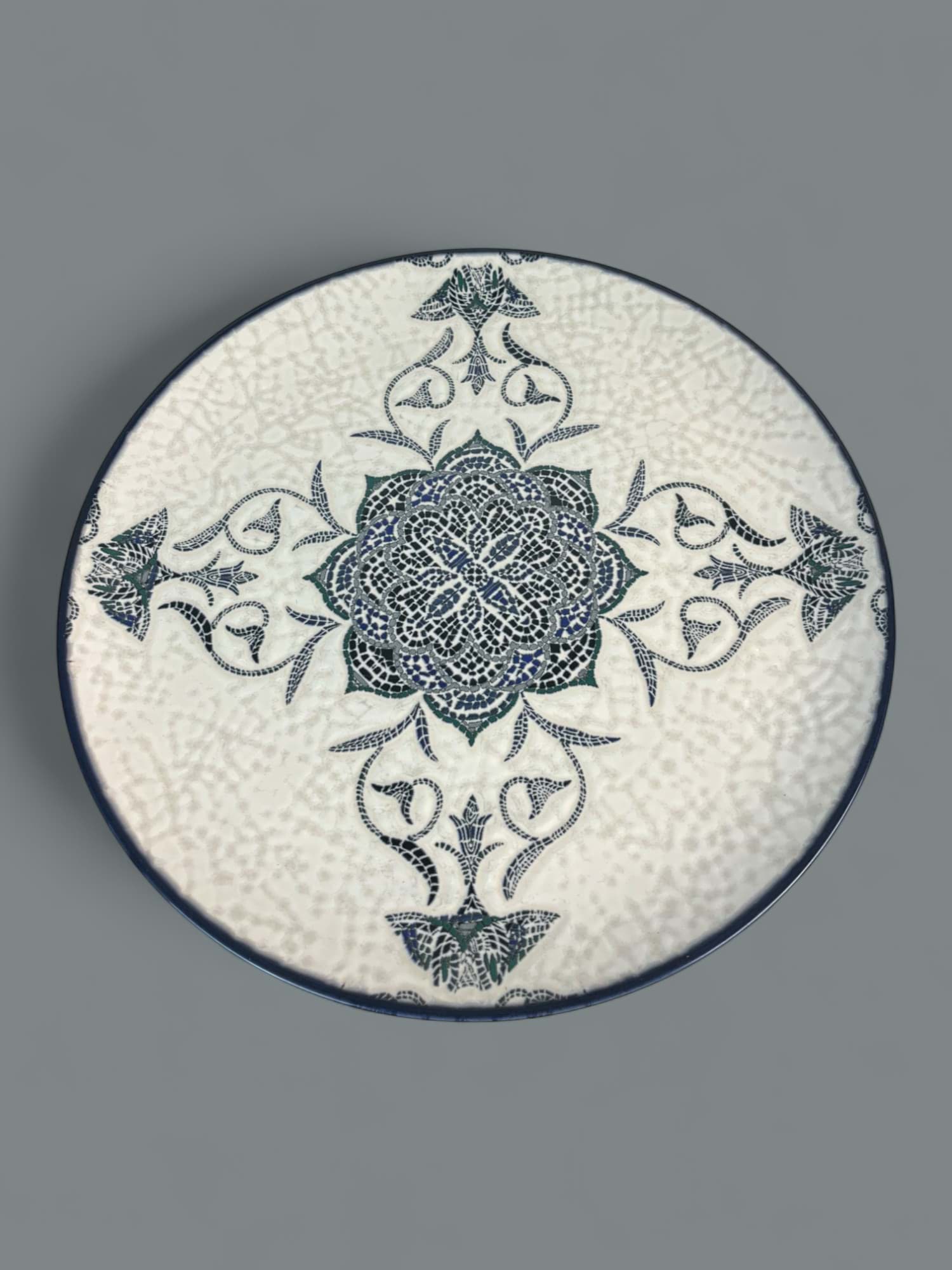 Picture of Ceramic Serving Platter 32.5 cm – Mediterranean Design for Salad or Pizza