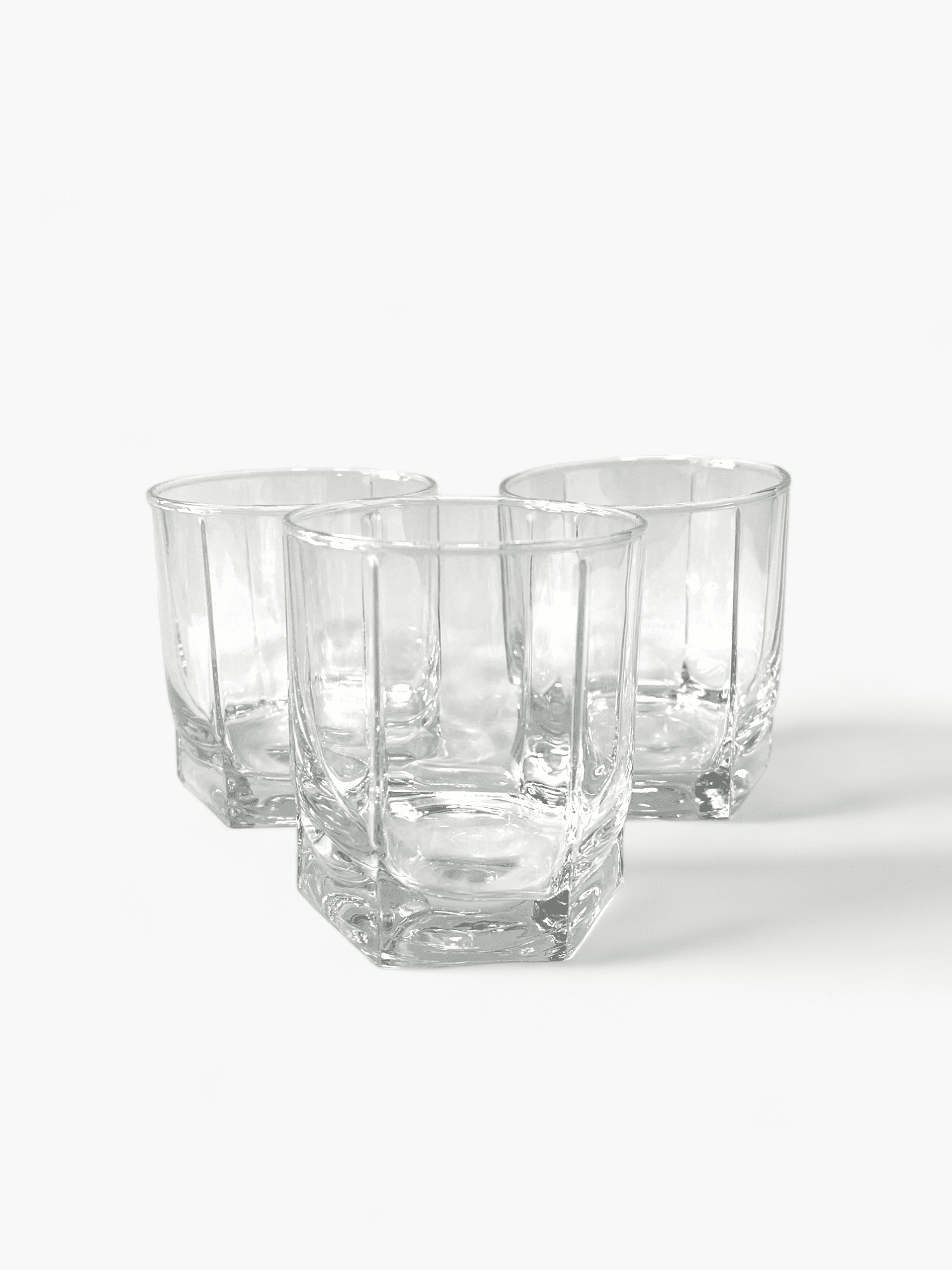 Imagine de Set de 6 pahare din sticlă elegante, model hexagonal 315ml
