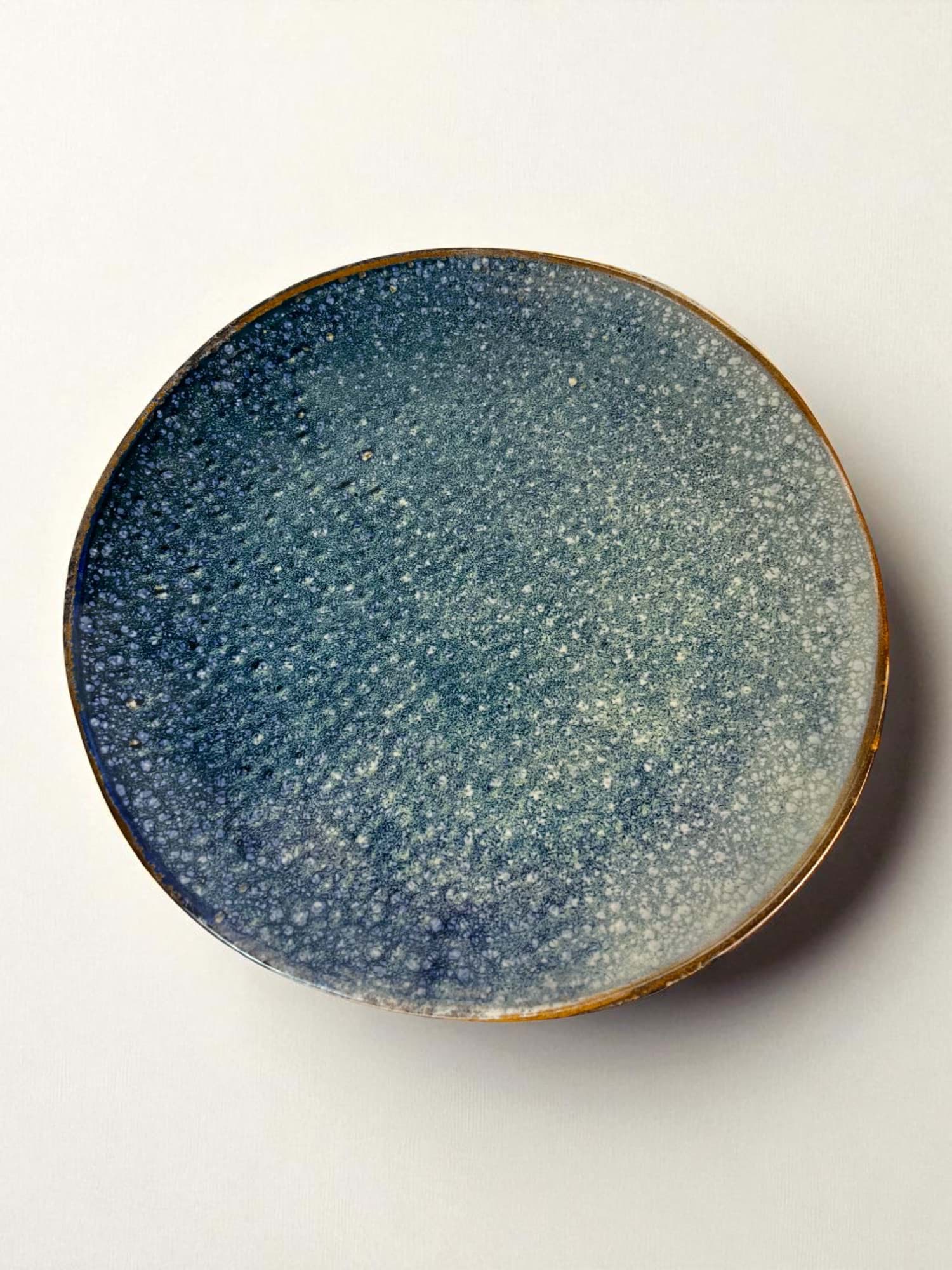 Picture of Ceramic flat plate, blue marin pattern, 26 cm