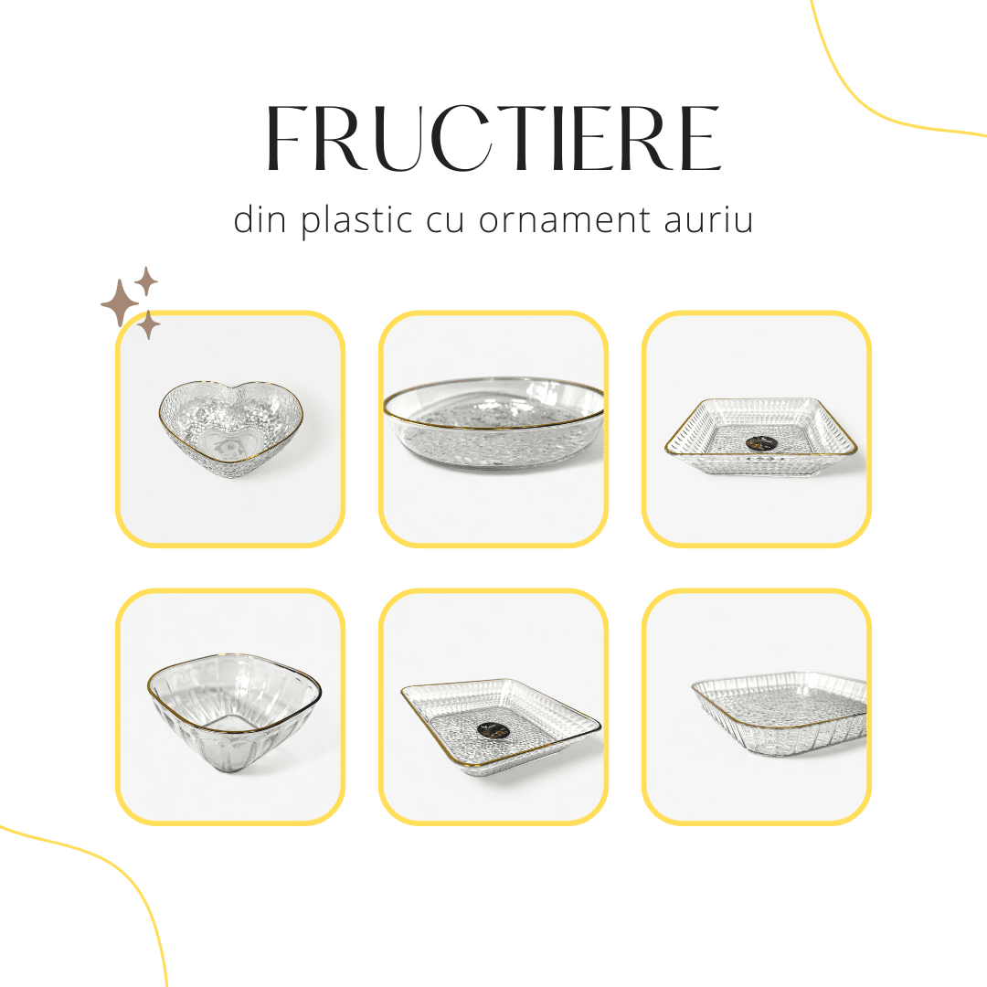 Imagine de Fructiere din plastic cu ornament auriu
