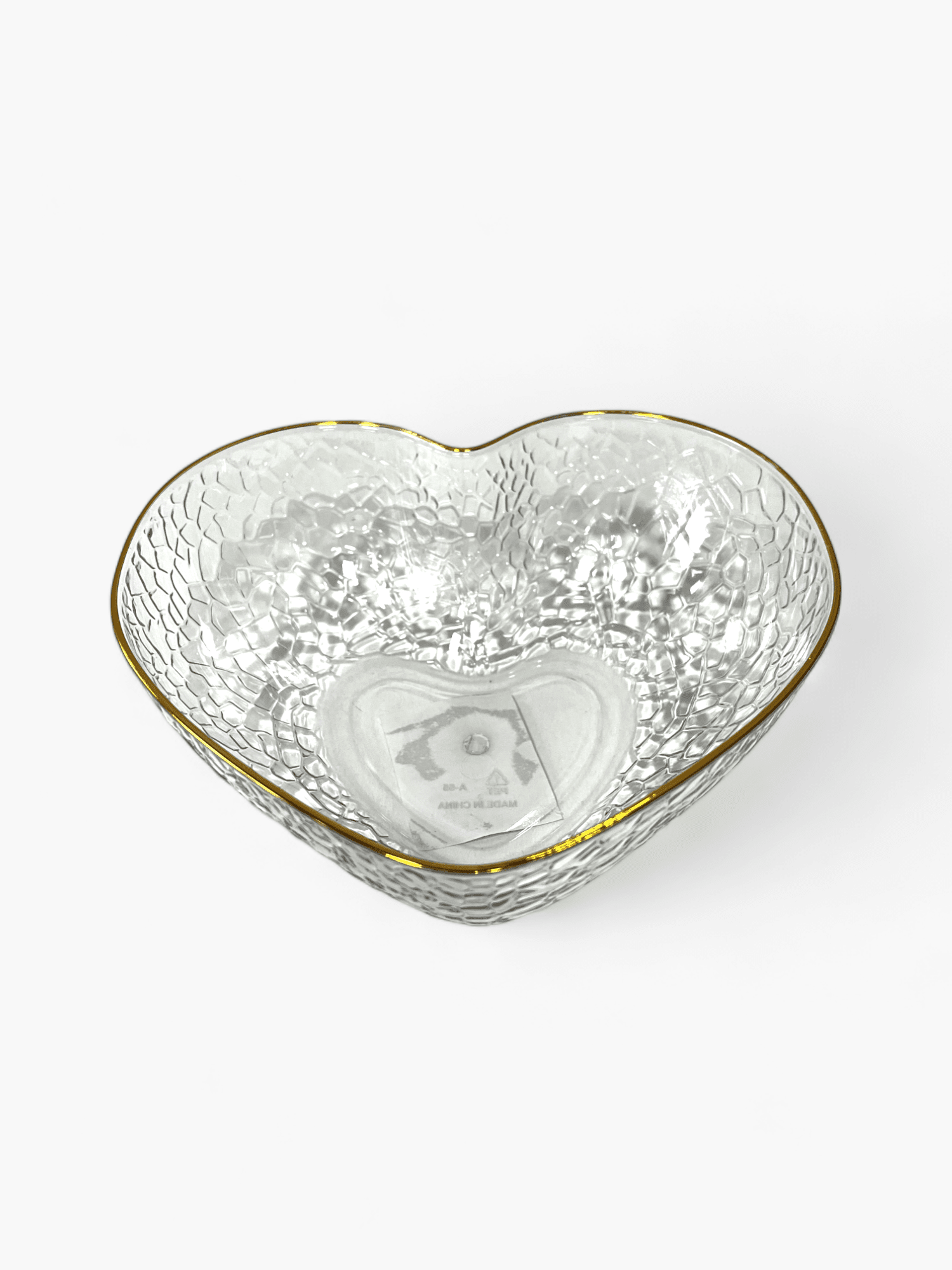 Imagine de Fructieră în formă de inimioară din plastic, model cu ornament auriu