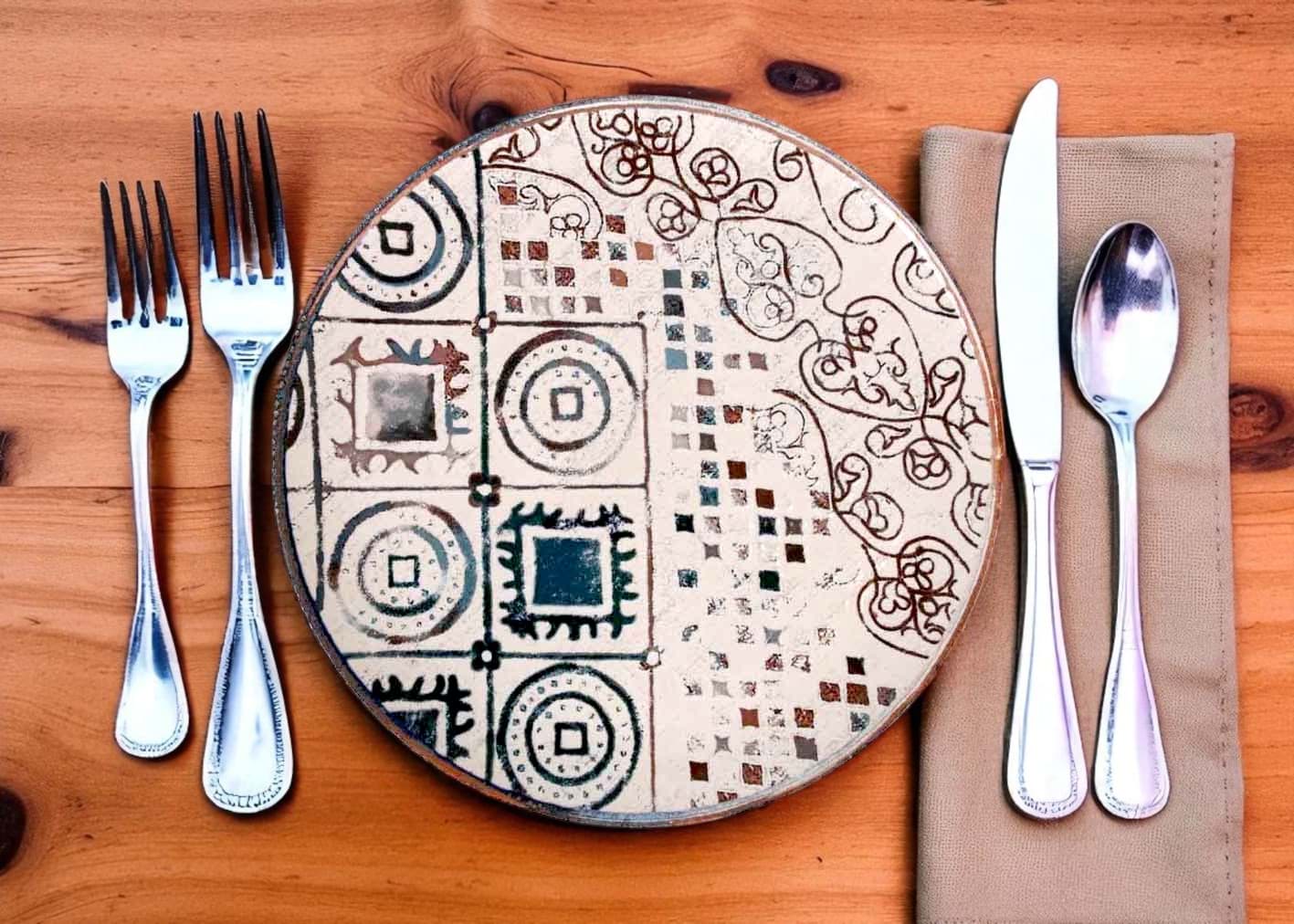 Imagine de Farfurie întinsă din ceramică, model Grecia, 26 cm - La mediterranea