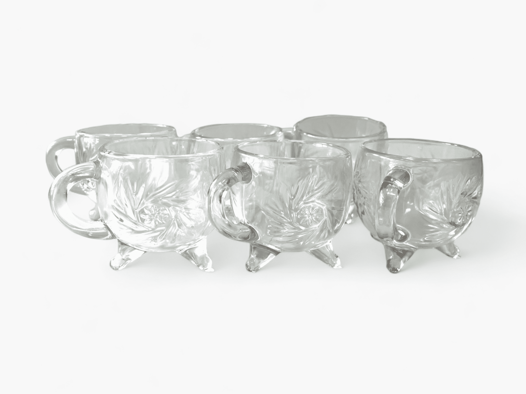 Imagine de Set de 6 cești cu piciorușe din sticlă pentru cafea sau cappuccino, 140ml