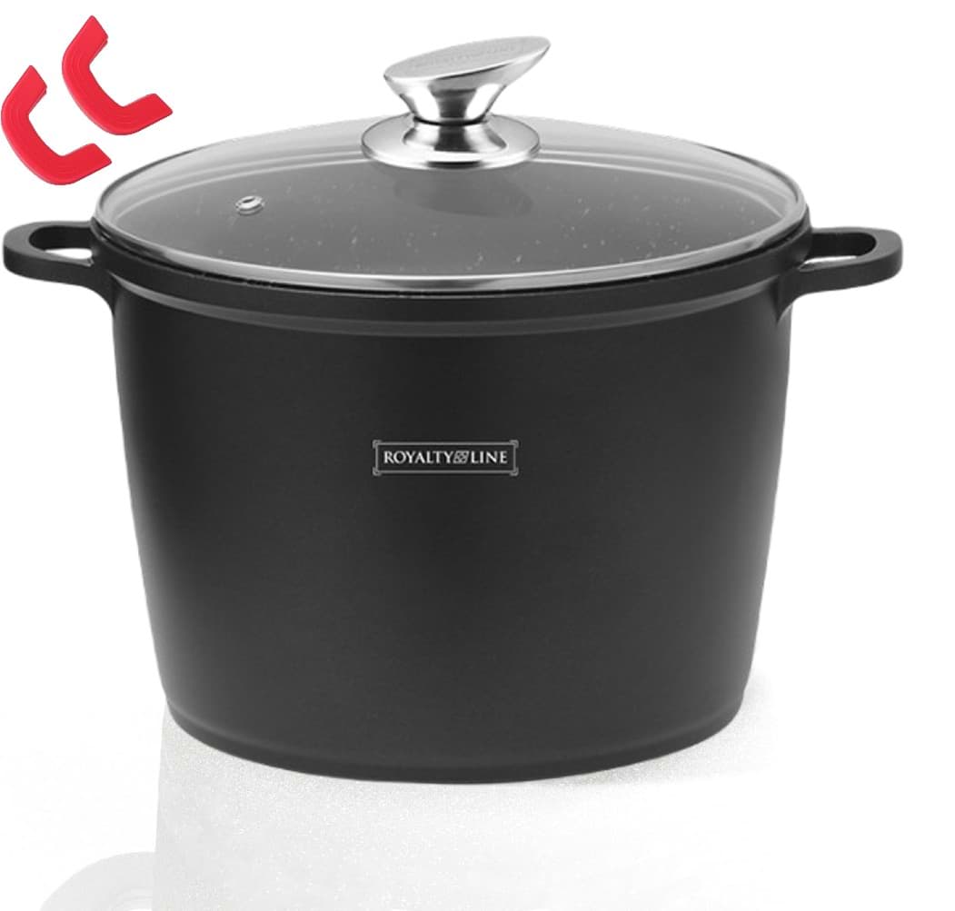 Imagine de Oală pentru supă 24 cm, antiaderentă cu înveliș tip marmură, cu capac, Royalty Line – AD24M