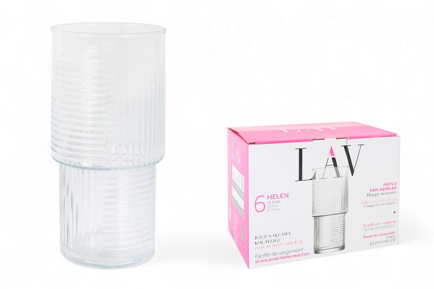 Imagine de Set de 6 pahare LAV Helen 515 ml – Pentru apă, suc sau cocktails