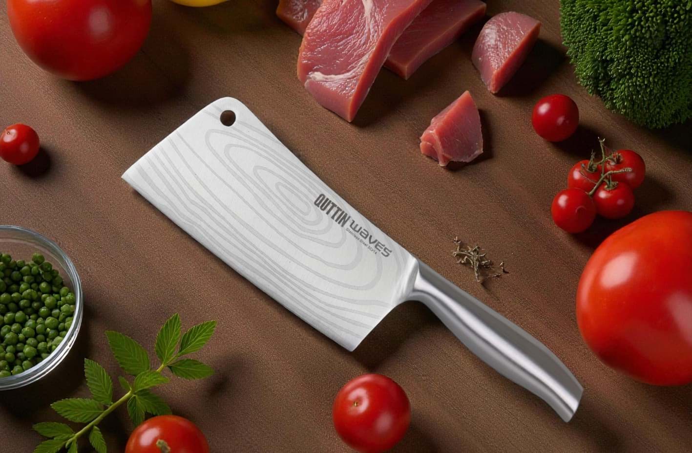 Imagine de Cuțit tip satâr Quttin 17 cm, cu lamă și mâner din metal, turnat integral