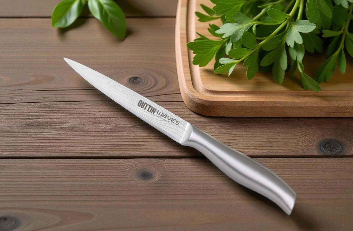 Imagine de Cuțit universal 13 cm Quttin Waves, mâner turnat integral metalic