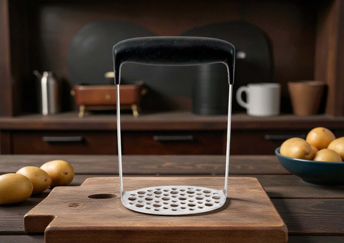 Imagine de Zdrobitor de cartofi Gourmet Quttin – piuză din oțel inoxidabil pentru piure fin și uniform