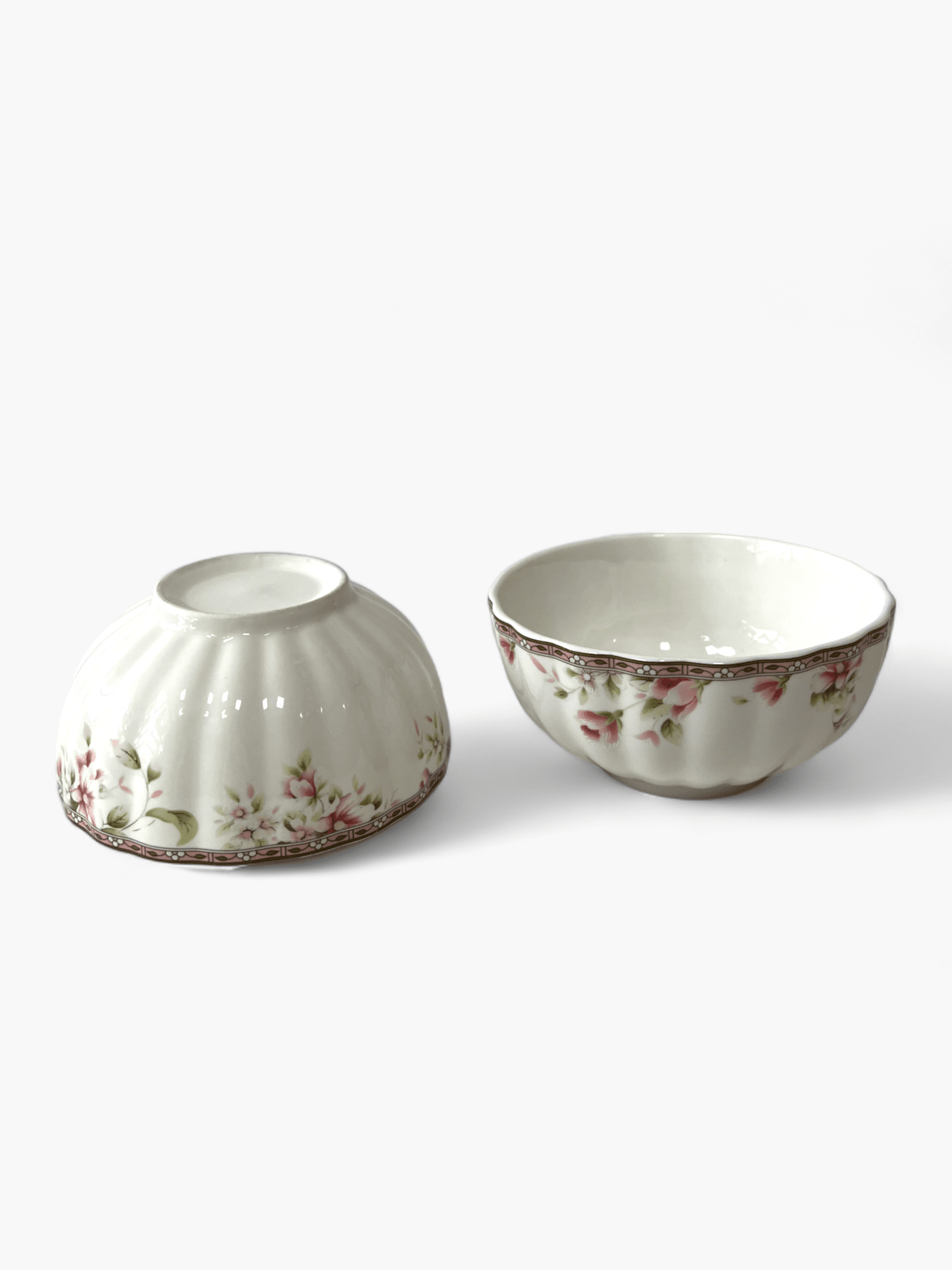 Picture of Elegant porcelain bowl, featuring a pink floral pattern