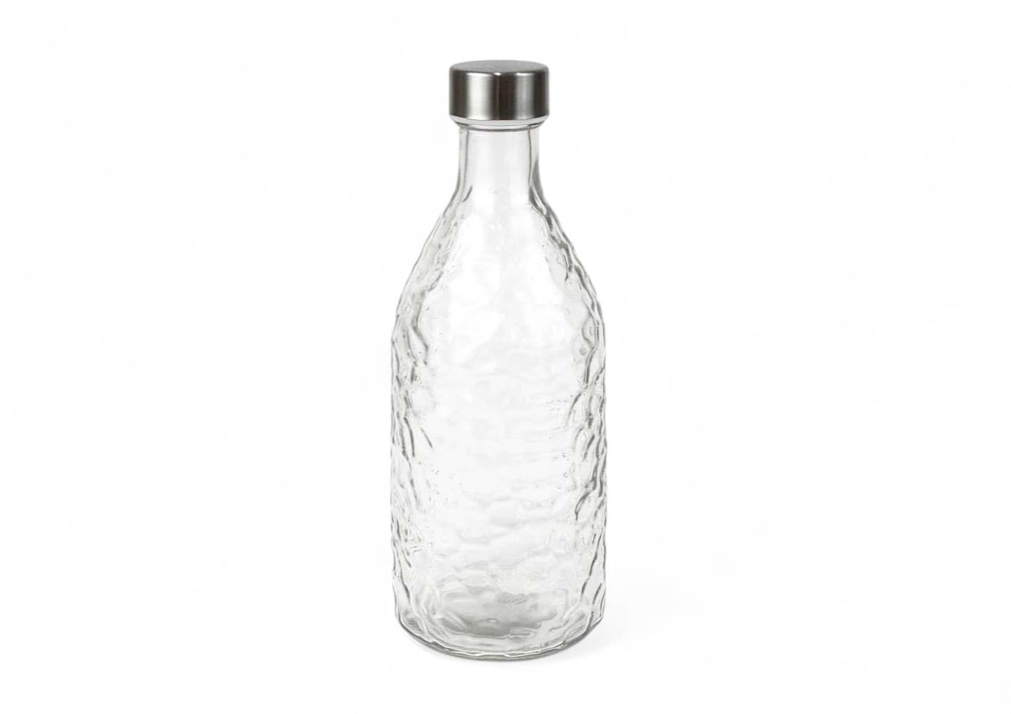 Imagine de Sticlă 1 litru Anna din sticlă cu capac metalic – ideală pentru apă, sucuri sau limonadă