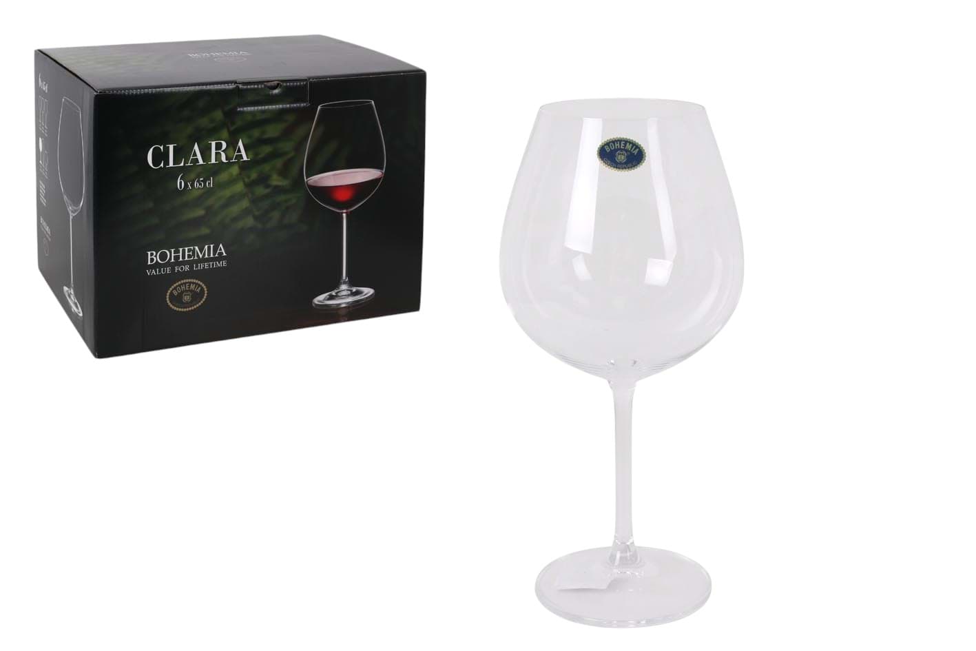 Imagine de Set 6 pahare vin Bohemia 650 ml Clara – Pahare din cristal elegant pentru vin roșu sau alb