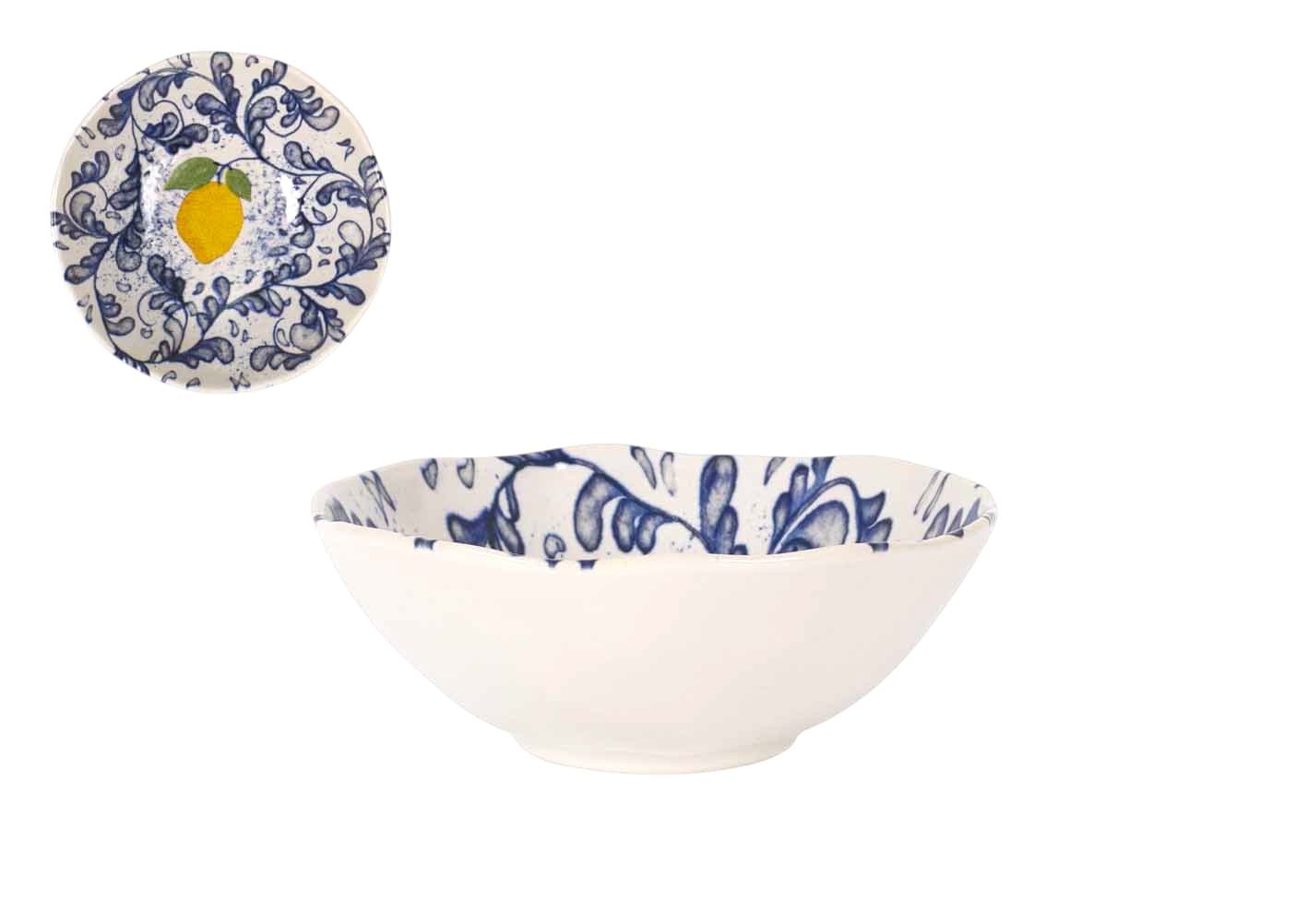 Picture of LIMOI Bowl 16 cm, Capri style with lemons - La Mediterranea 