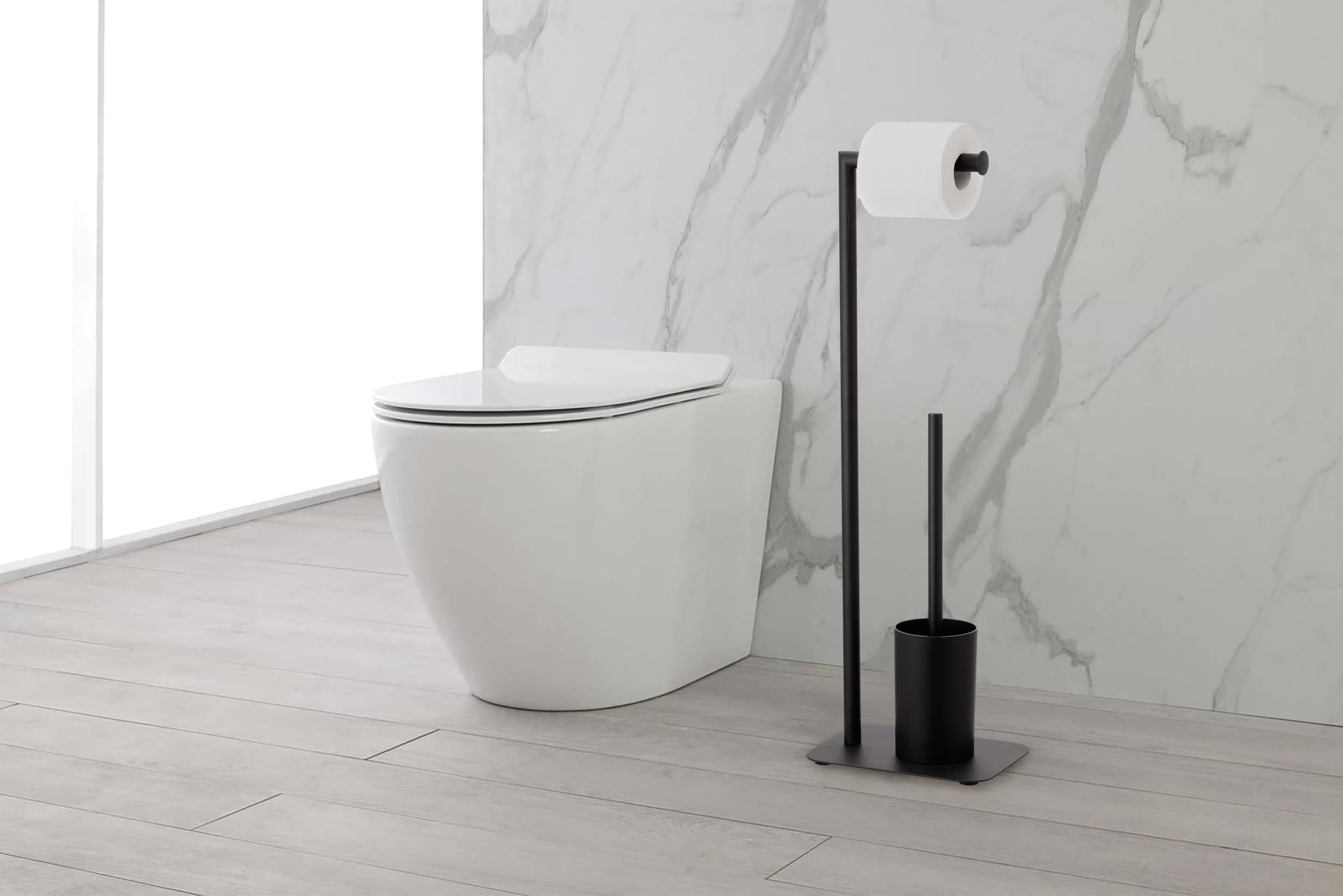 Imagine de Suport hârtie igienică cu perie WC Confortime