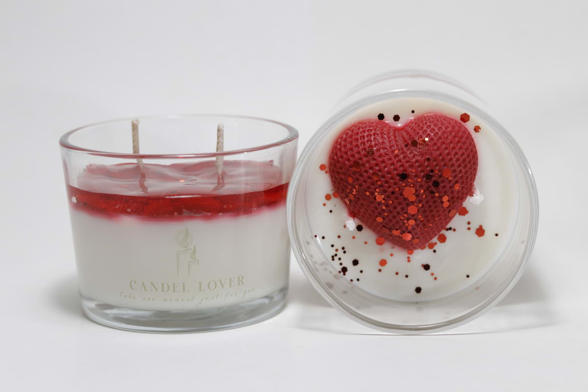 Imagine de Lumânare decorativă „Red Heart” – din ceară de soia