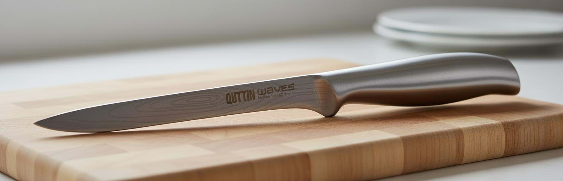 Imagine de Cuțit Subțire pentru Șuncă 16 cm QUTTIN Waves – Cuțit Profesional pentru Bucătărie