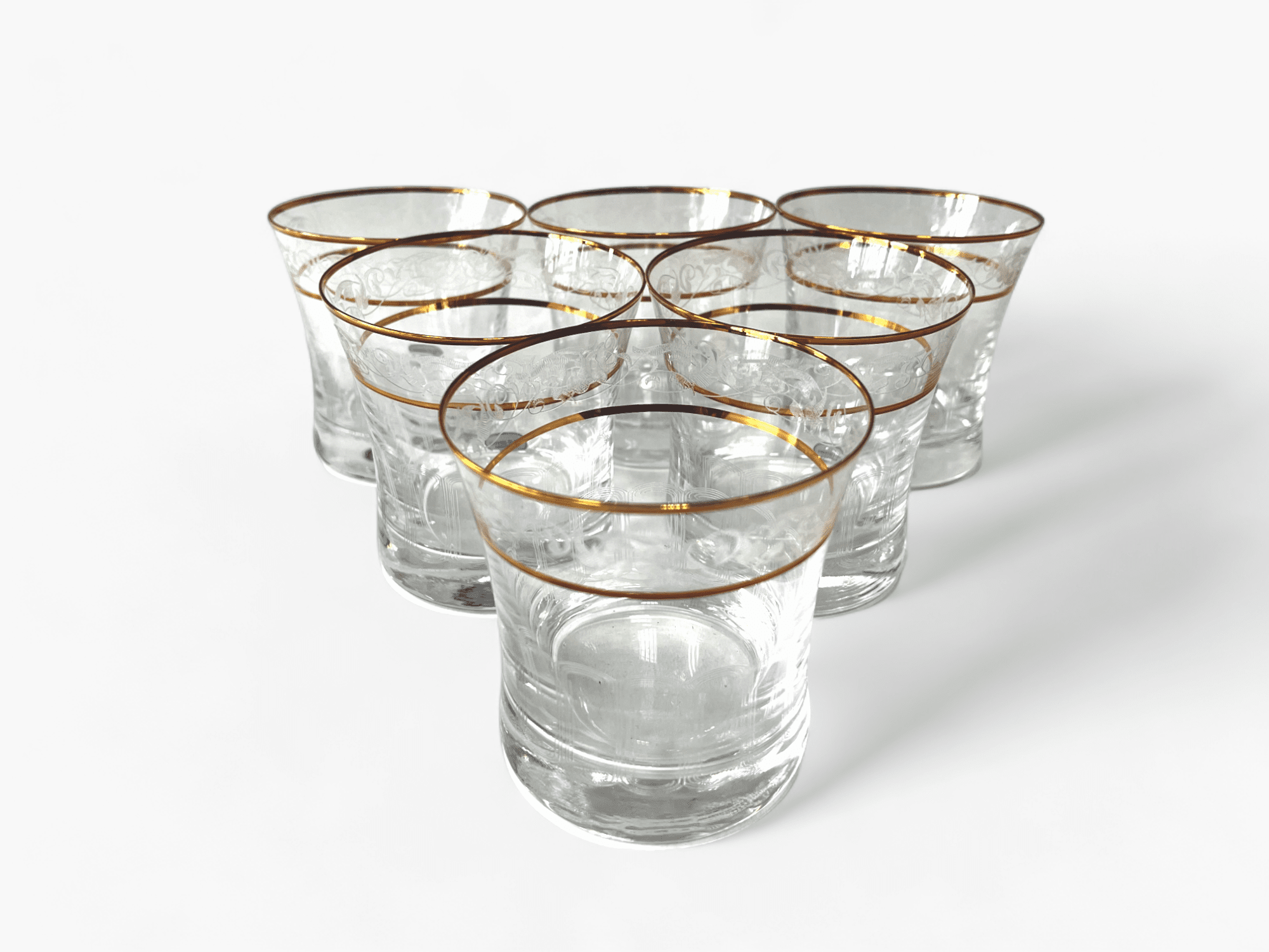 Imagine de Set de 6  pahare din cristal pentru bauturi fine cu decor auriu, Bohemia Grace, 280ml