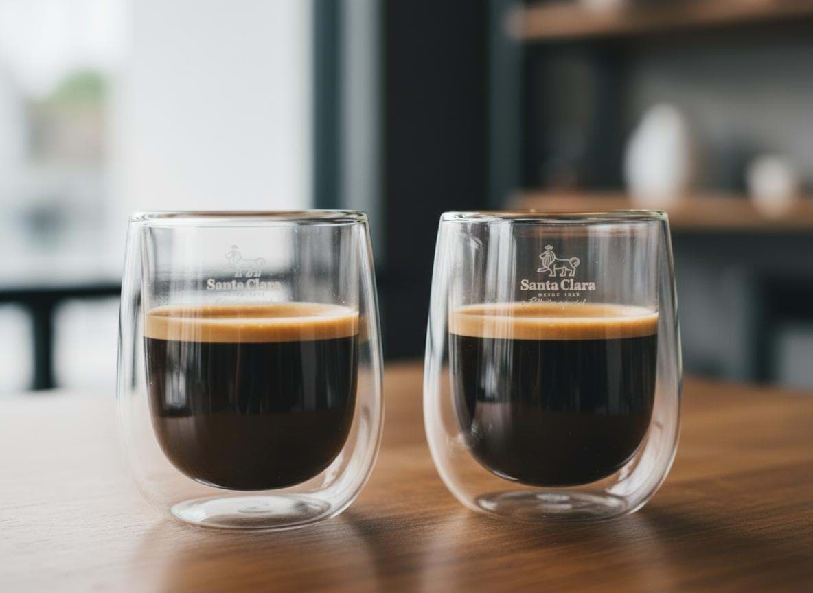 Picture of Set of 2 Santa Clara 250 ml borosilicate glass thermal glasses – ideal for coffee, cappuccino and hot drinks 