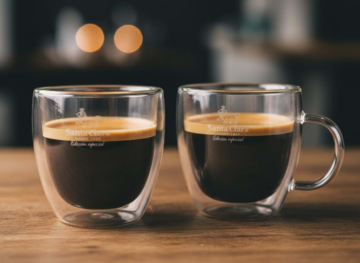 Picture of Set of 2 Santa Clara 150 ml borosilicate thermo cups with handle 