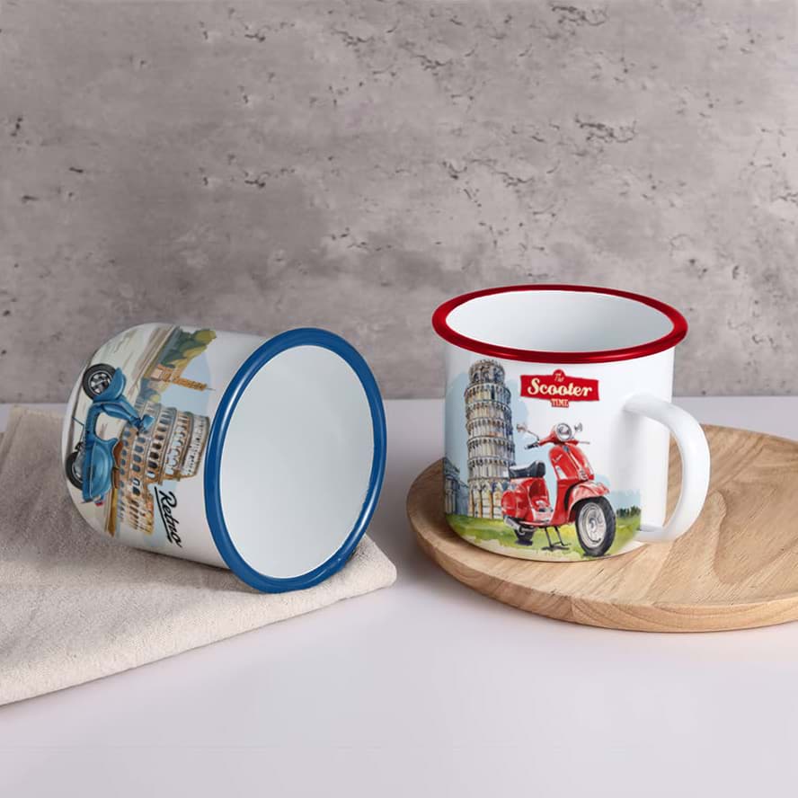 Imagine de Cană mică emailată pentru cafea Retro, 150 ml